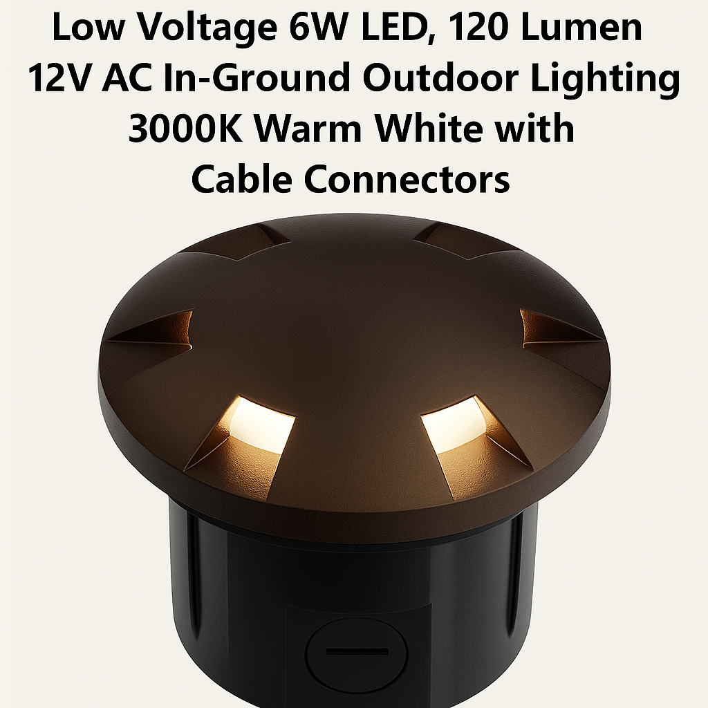 GOODSMANN Landscape Lighting β 2 Pack Low Voltage LED In-Ground Well Lights, 3000K Warm White, Oil-Rubbed Bronze