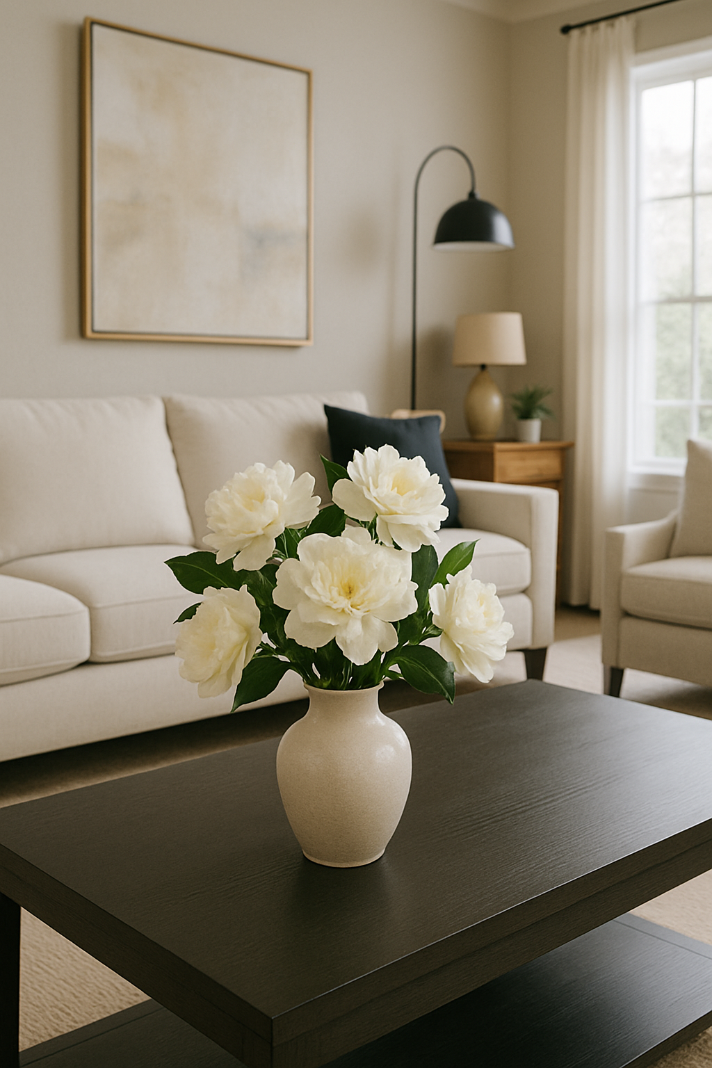 Cream White Camellia Stems (Set of 4) – Luxe Faux Flowers for Vases, Décor & More