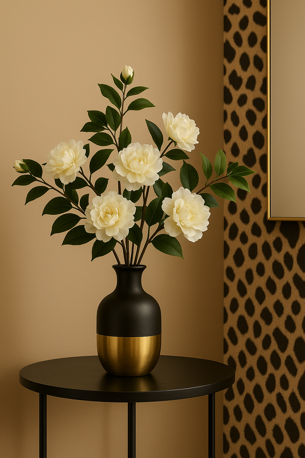 Cream White Camellia Stems (Set of 4) – Luxe Faux Flowers for Vases, Décor & More