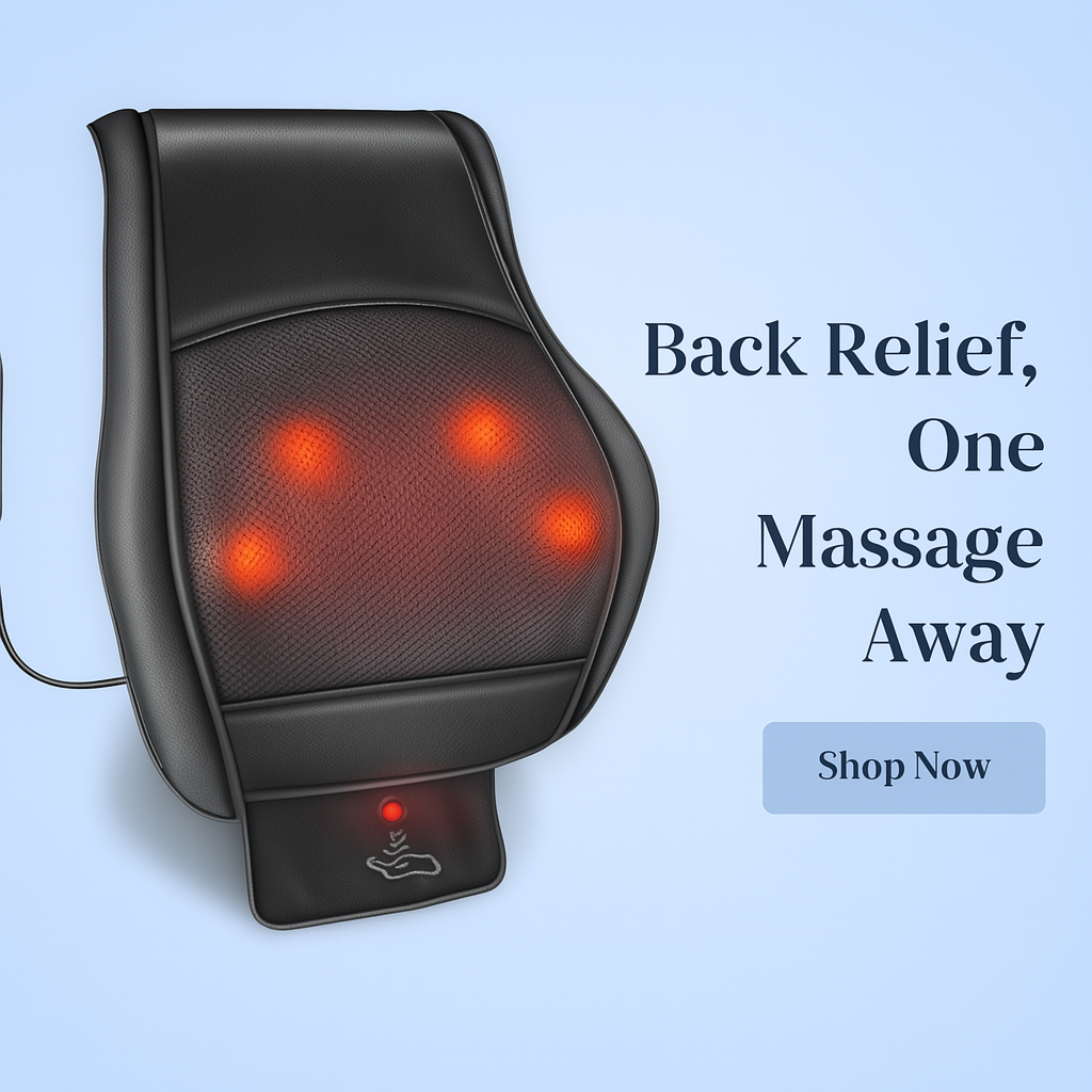 Shiatsu Massage Pillow for Back, Neck, Legs & Feet β Heated Relief for All-Day Tension