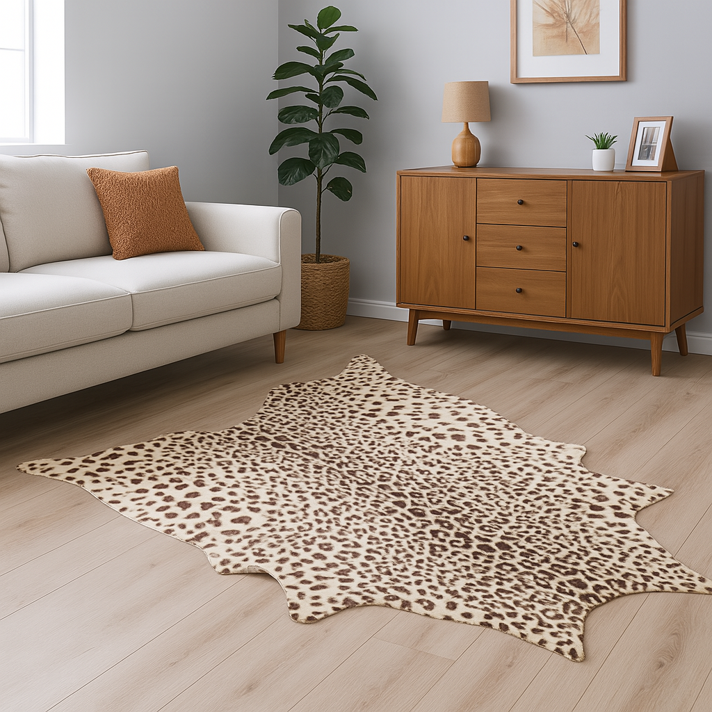 Faux Leopard Hide Rug โ Wild Elegance for Any Room ๐