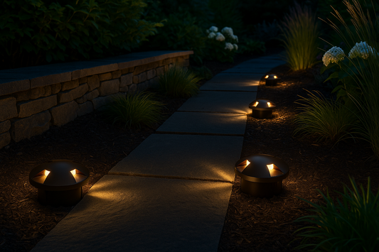 GOODSMANN Landscape Lighting – 2 Pack Low Voltage LED In-Ground Well Lights, 3000K Warm White, Oil-Rubbed Bronze
